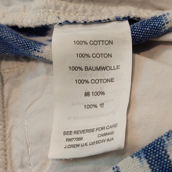 J. Crew Blue/White Ikat Zig Zag Shorts Women's Size 00 - Picture 6 of 9